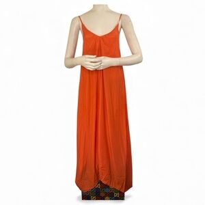 Pink Stitch Orange Maxi Dress